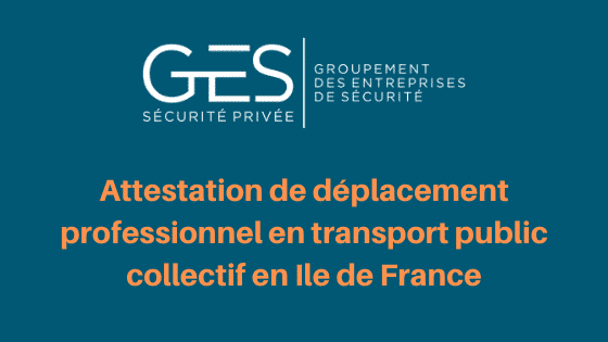 Attestation de déplacement professionnel en transport public collectif en Ile de France